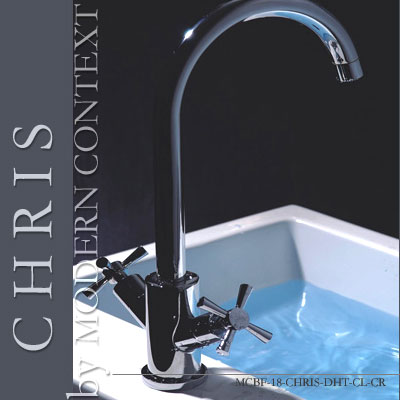 Contemporary Chris Dual Handle Chrome Bathroom Faucet