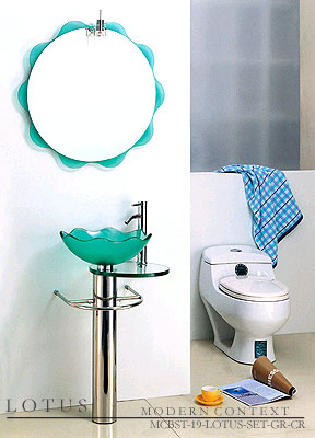 Lotus Complete Bathroom Sink Set With Mirror