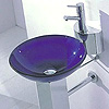 Glass Basin Sink Blue Bowl Only